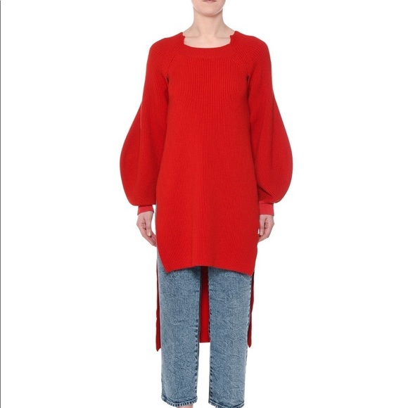Stella McCartney High Low Balloon Sleeve Tunic Sweater - Picture 1 of 11
